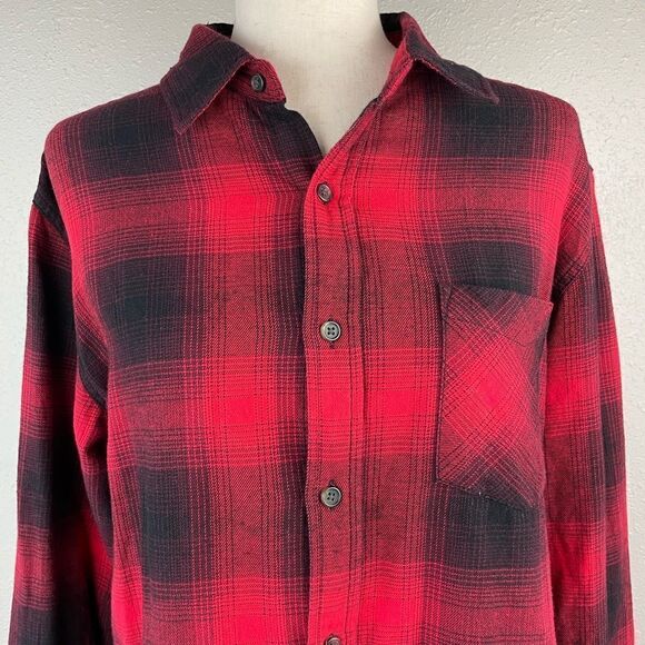Arizona Buffalo Plaid Button Down Shirt Size M EUC - Picture 2 of 8